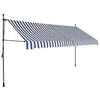 Toldo Retráctil Manual vidaXL con LED, Tejido de Poliéster/Acero, 100 cm, Azul y Blanco - Image 3 of 24