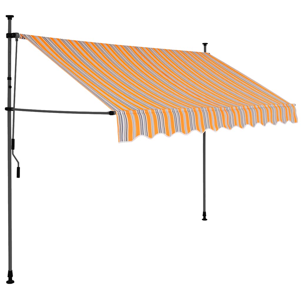 vidaXL Tenda da Sole Retrattile Manuale con LED 250 cm Gialla e Blu - Image 1 of 6