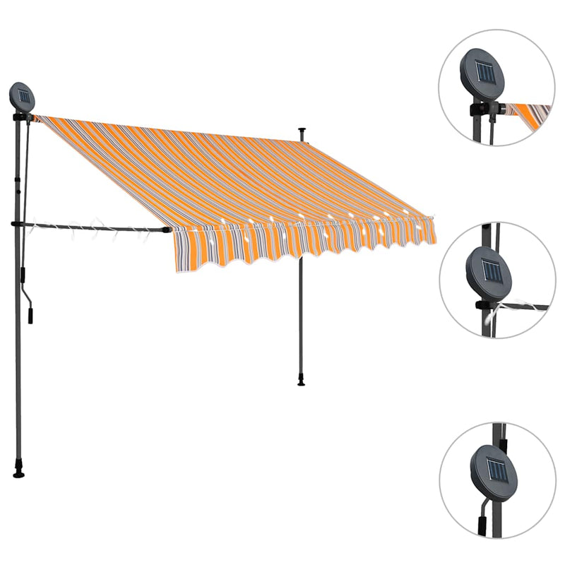 vidaXL Toldo Retráctil Manual de Poliéster 150 cm Amarillo y Azul - Image 12 of 37