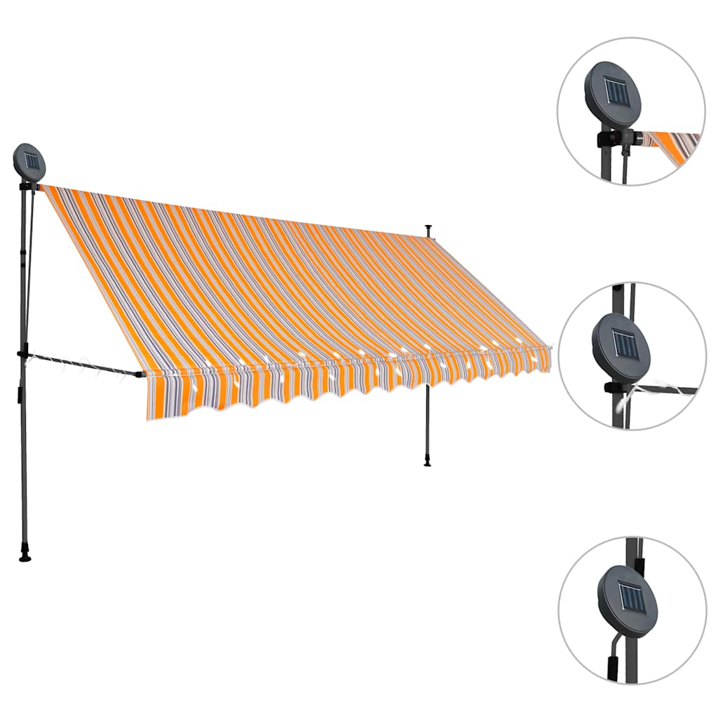 vidaXL Toldo Retráctil Manual de Poliéster 150 cm Amarillo y Azul - Image 9 of 37