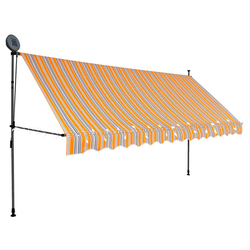 vidaXL Tenda da Sole Retrattile Manuale con LED 100 cm Gialla e Blu - Image 5 of 31