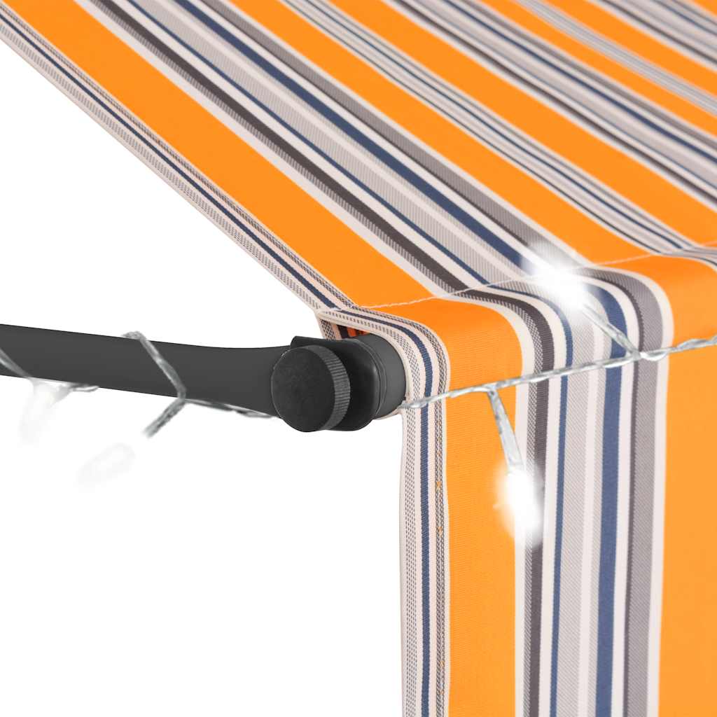 vidaXL Tenda da Sole Retrattile Manuale con LED 100 cm Gialla e Blu - Image 15 of 31