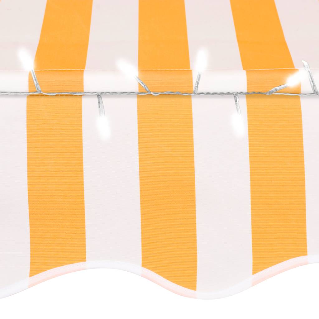 vidaXL Toldo Retráctil Manual LED, Tejido y Acero, 150 cm, Blanco y Naranja - Image 8 of 18