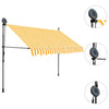 Tenda da Sole Retrattile Manuale LED Acciaio/Poliestere 250 cm Bianca e Arancione - Image 2 of 6