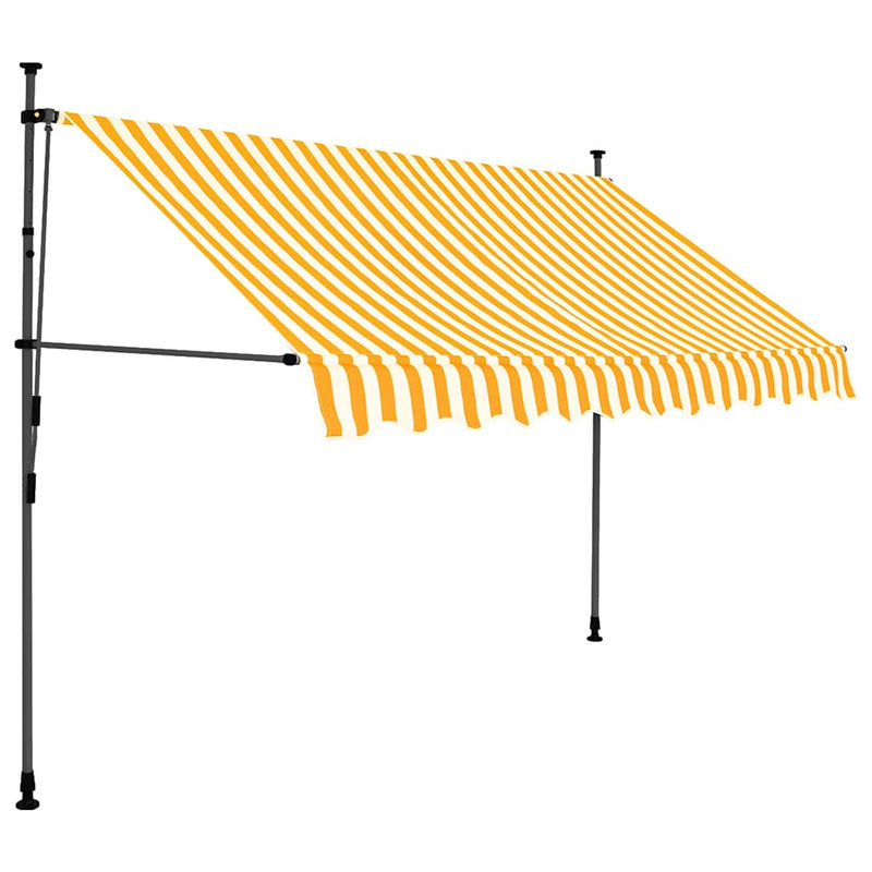vidaXL Toldo Retráctil Manual con LED 100 cm Blanco y Naranja - Image 4 of 24