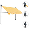vidaXL Manual Retractable LED Awning, 300 cm Wide, White and Orange - Image 7 of 25