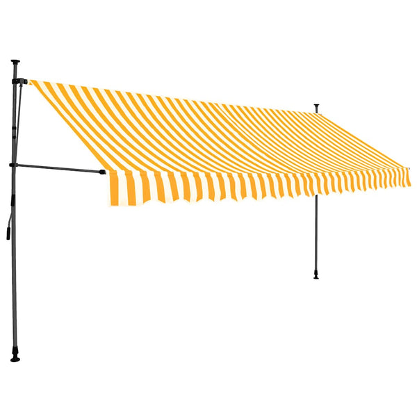 Tenda da Sole Retrattile Manuale LED, Larga 300 cm, Bianca e Arancione - immagine 2 | SolPatio