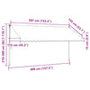 vidaXL Manual Retractable LED Awning, 300 cm Wide, White and Orange - Image 21 of 25