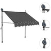 vidaXL Manual Retractable Awning with LED 100 cm Anthracite - Image 14 of 50
