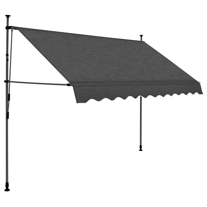 vidaXL Manual Retractable Awning with LED 100 cm Anthracite - Image 5 of 50