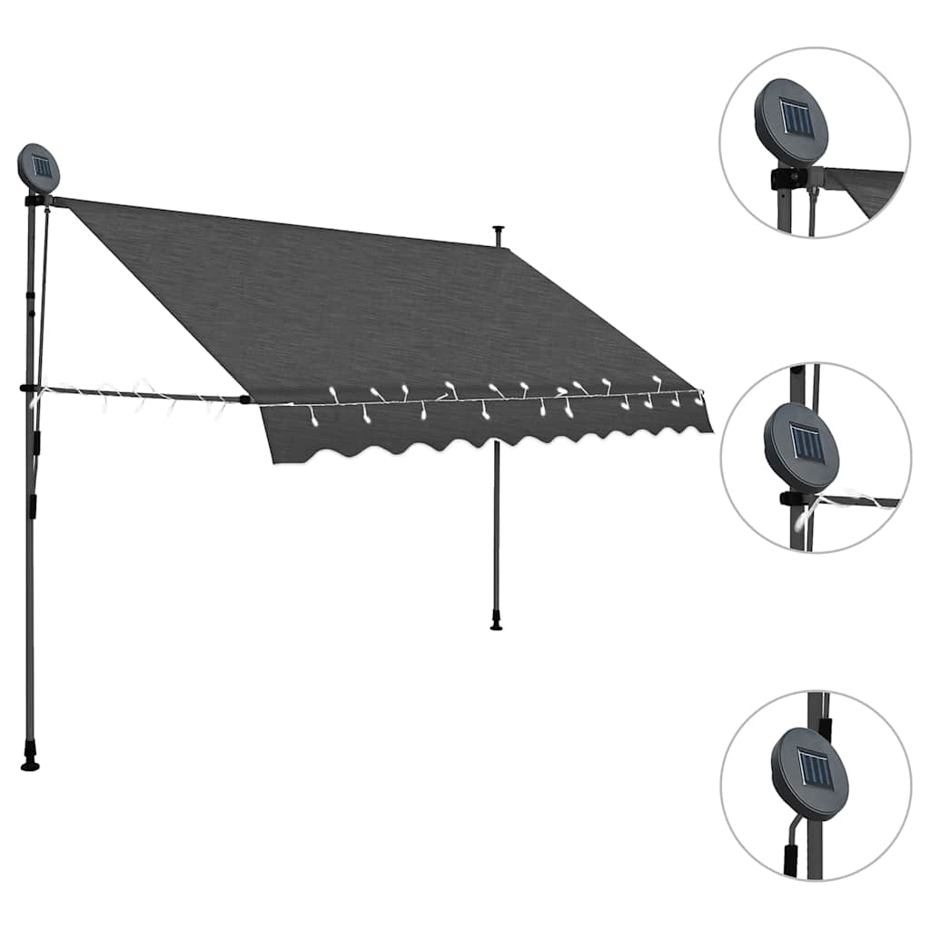 vidaXL Tenda da Sole Retrattile Manuale 250 cm Antracite - Image 7 of 33