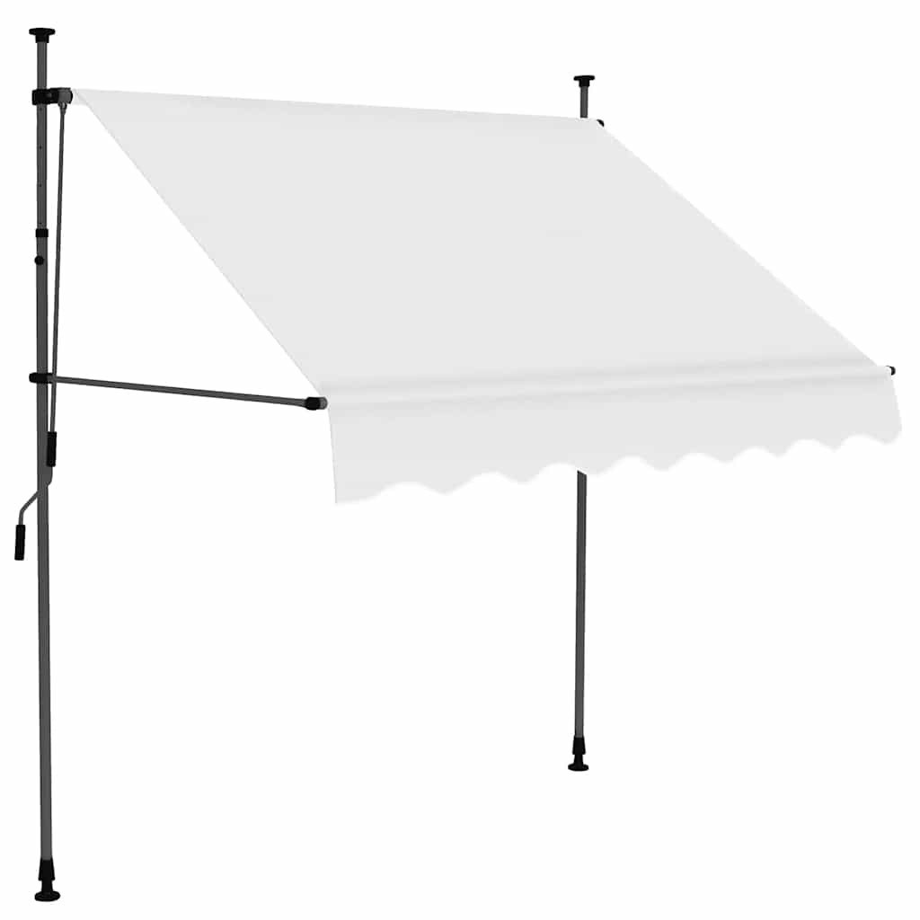 vidaXL Retractable Awning with LED in Steel 100 x 120 cm Cream - Image 1 of 42