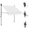 vidaXL Retractable Awning with LED in Steel 100 x 120 cm Cream - Image 14 of 42