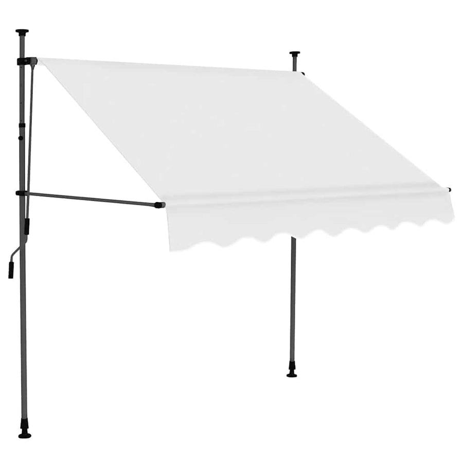 Tenda da Sole Retrattile Manuale con LED, Larga 150 cm, Crema - immagine 1 | SolPatio