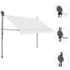 vidaXL Manual Retractable Awning with LED, 150 cm Wide, Cream - Image 10 of 30