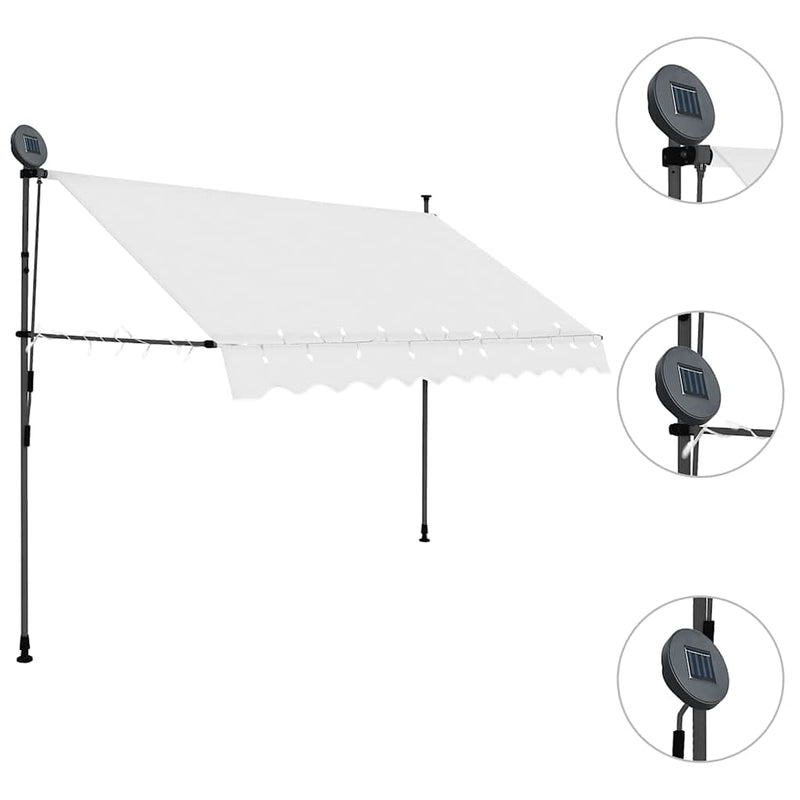 vidaXL Tenda da Sole Retrattile Manuale 250 cm Crema - Image 4 of 13