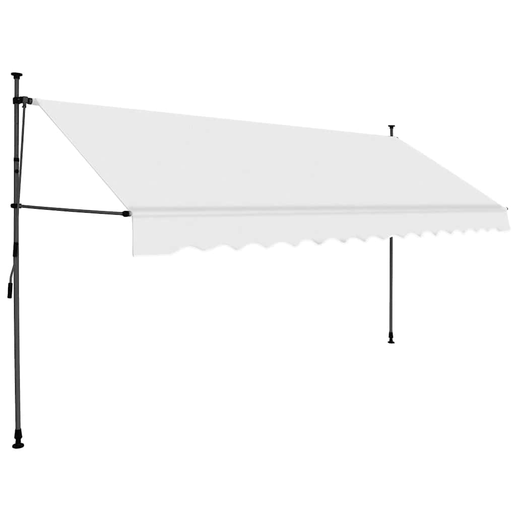 vidaXL Retractable Awning with LED in Steel 100 x 120 cm Cream - Image 7 of 42