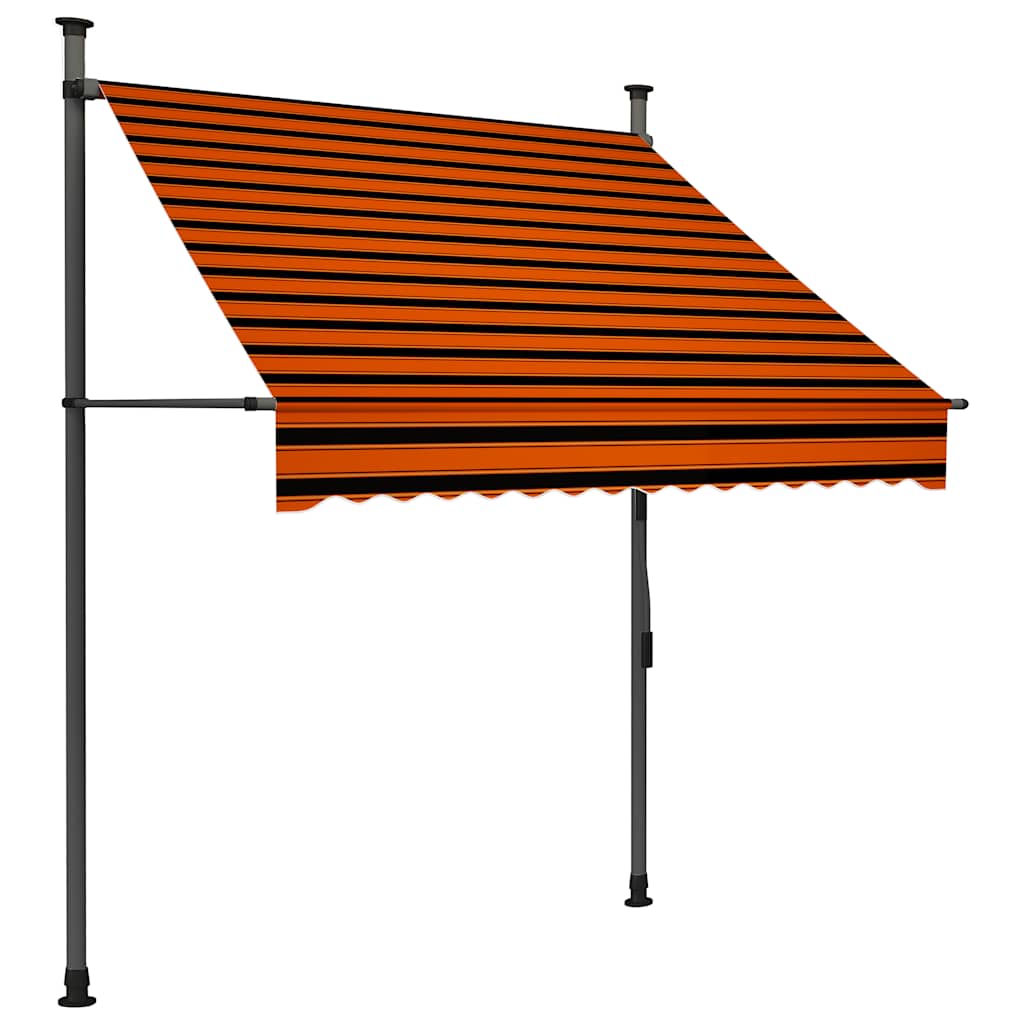 vidaXL Toldo Retráctil Manual 150 cm Naranja y Marrón - Image 2 of 42