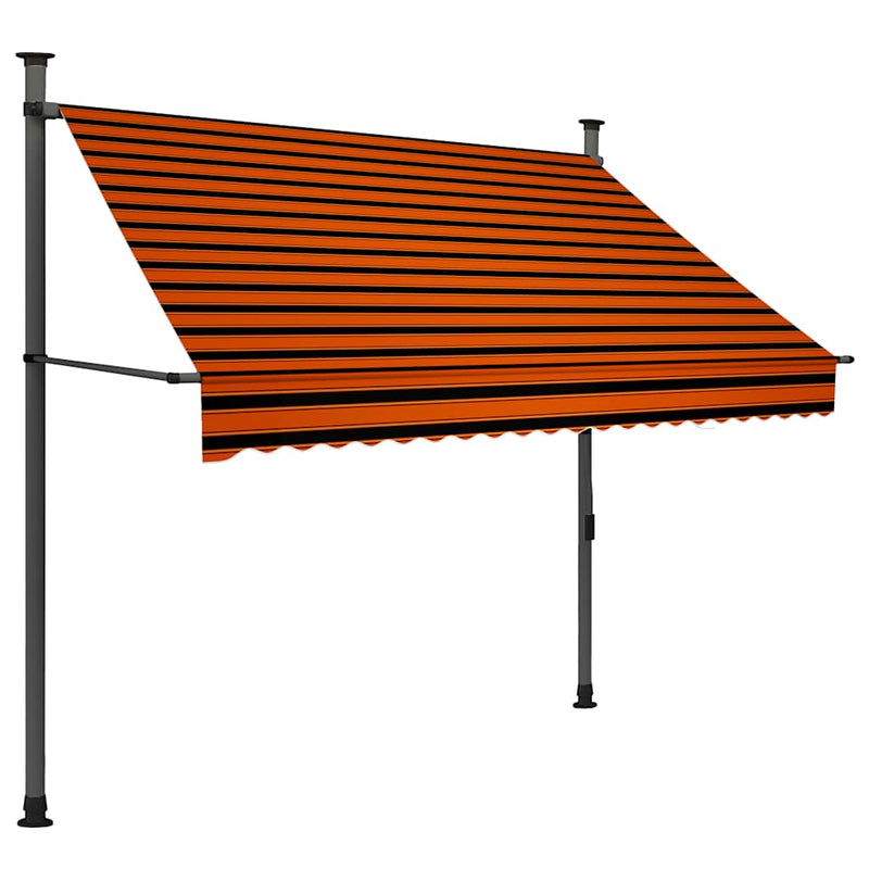 vidaXL Tenda da Sole Retrattile Manuale 200 cm Arancione e Marrone - Image 5 of 44