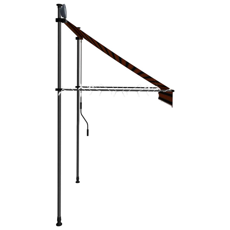 vidaXL Tenda da Sole Retrattile Manuale 200 cm Arancione e Marrone - Image 13 of 44