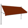 vidaXL Manual Retractable Awning, 100 cm Width, Orange and Brown - Image 5 of 49