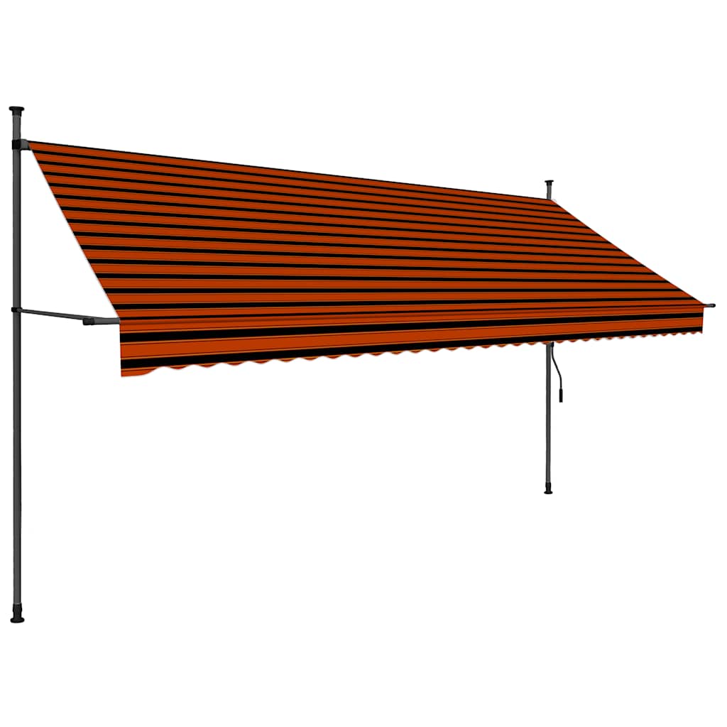 vidaXL Toldo Retráctil Manual 150 cm Naranja y Marrón - Image 4 of 42