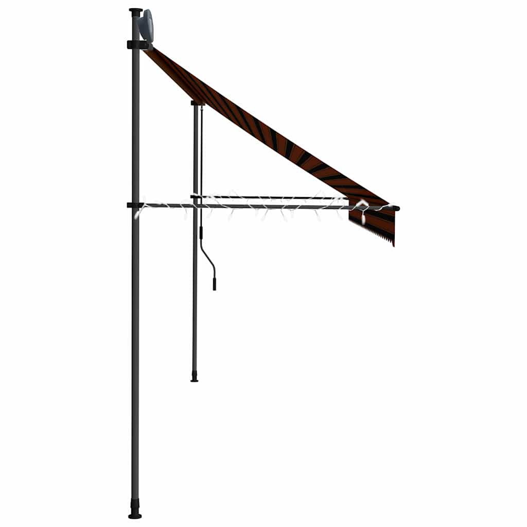vidaXL Toldo Retráctil Manual 150 cm Naranja y Marrón - Image 18 of 42