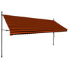 vidaXL Manual Retractable Awning, 100 cm Width, Orange and Brown - Image 13 of 49