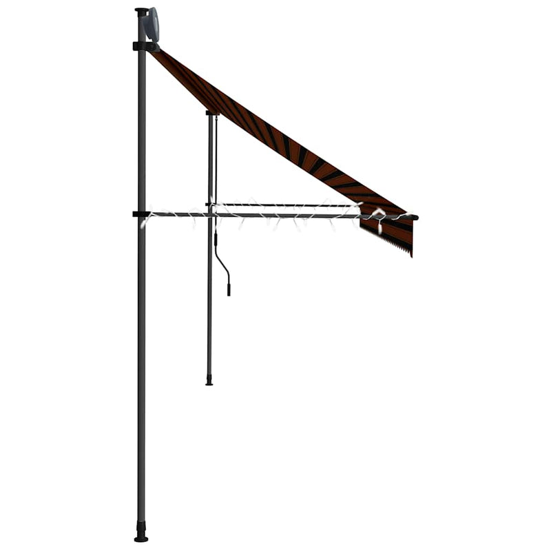 vidaXL Manual Retractable Awning, 100 cm Width, Orange and Brown - Image 23 of 49