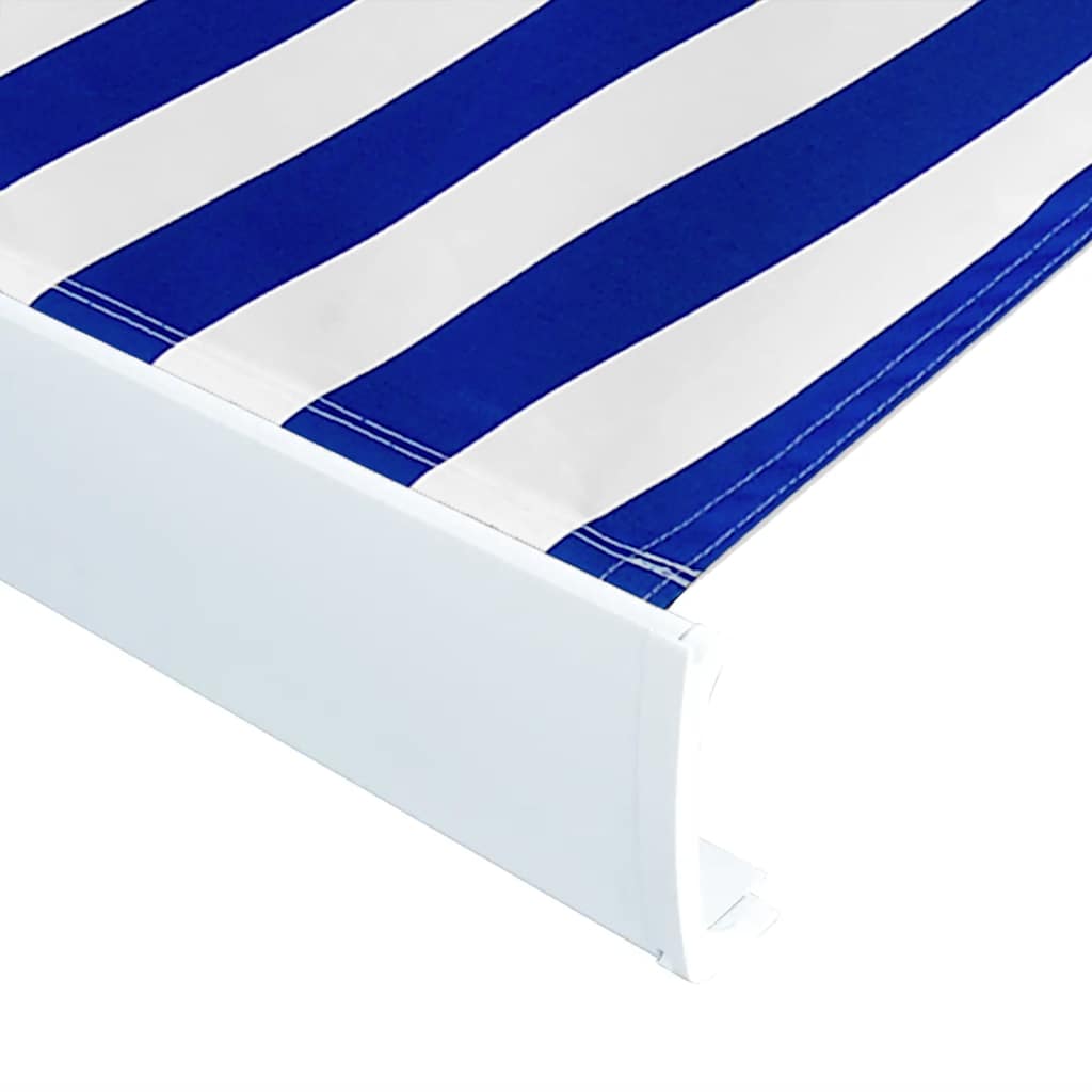 vidaXL Cubierta para toldo de poliéster 450x300 cm Azul y blanco - Image 2 of 2