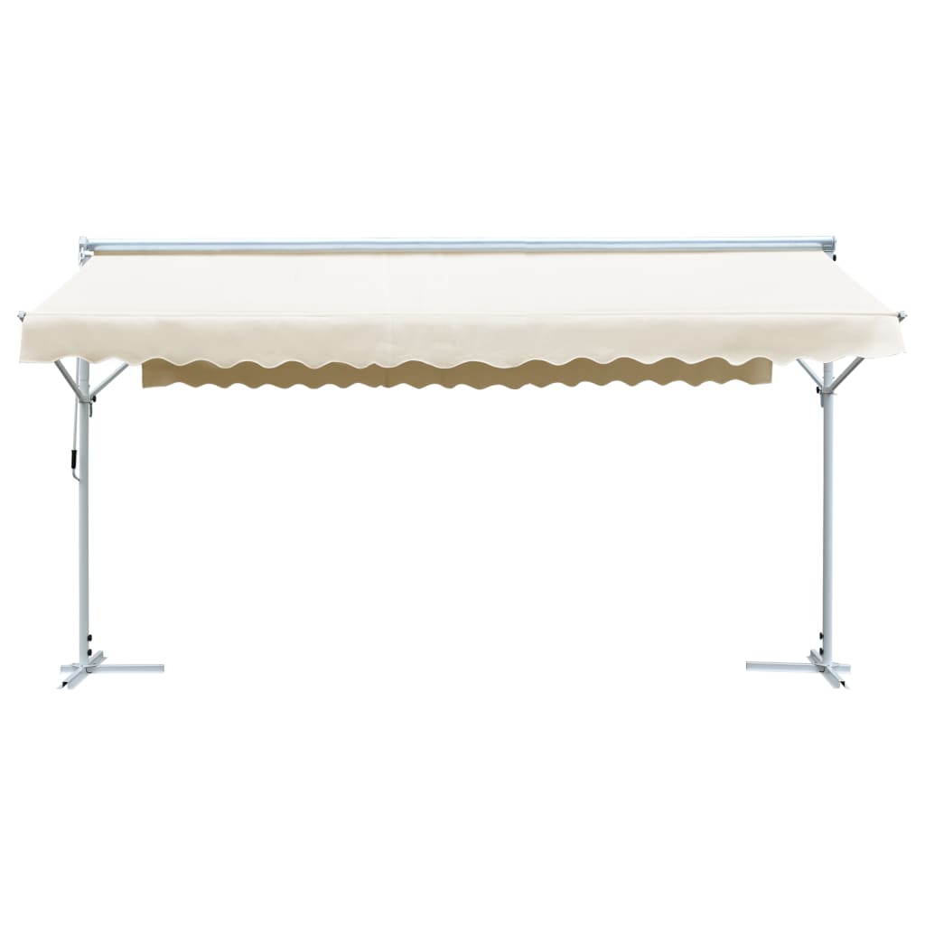 Toldo parasol vidaXL con pedestal, poliéster y acero, 600x300 cm, crema - Image 1 of 8