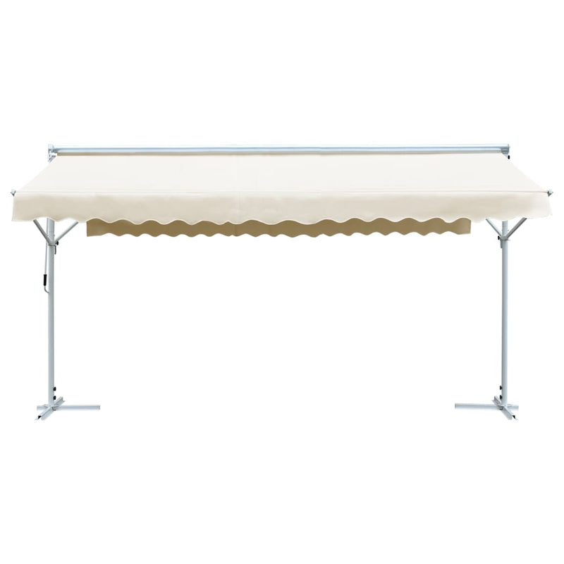 Toldo parasol vidaXL con pedestal, poliéster y acero, 600x300 cm, crema - Image 1 of 8