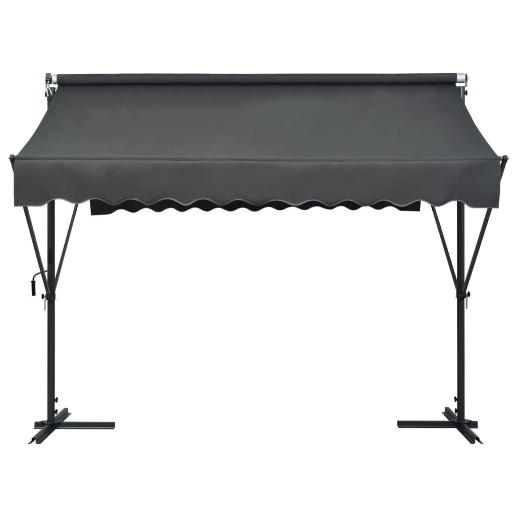 vidaXL Toldo parasol con pedestal de acero 300x300x300 cm Antracita - Image 1 of 18