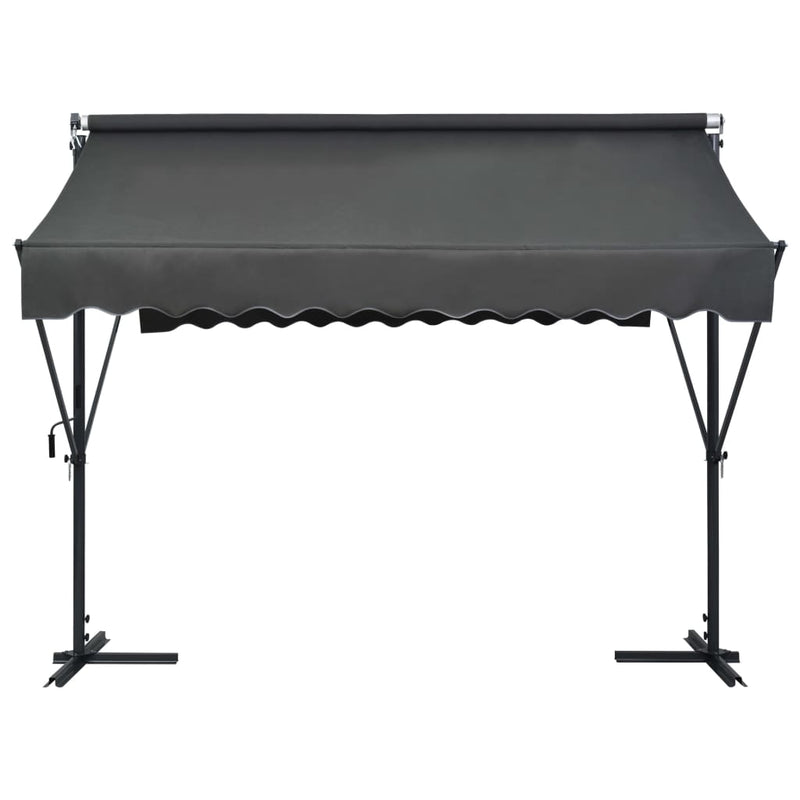 vidaXL Toldo parasol con pedestal de acero 300x300x300 cm Antracita - Image 1 of 18