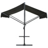 vidaXL Toldo parasol con pedestal de acero 300x300x300 cm Antracita - Image 6 of 18