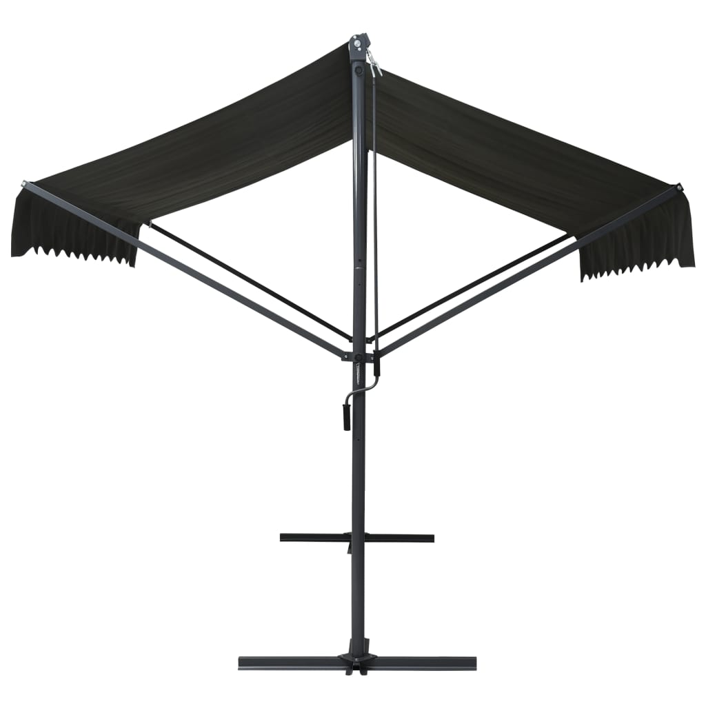 vidaXL Toldo parasol con pedestal de acero 300x300x300 cm Antracita - Image 6 of 18