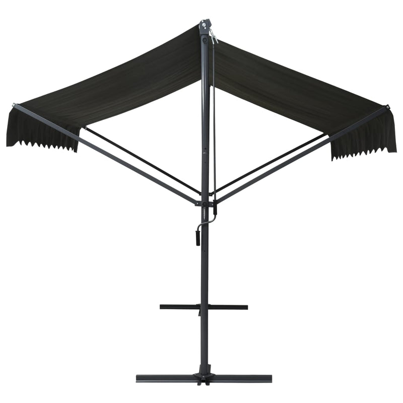 vidaXL Toldo parasol con pedestal de acero 300x300x300 cm Antracita - Image 6 of 18