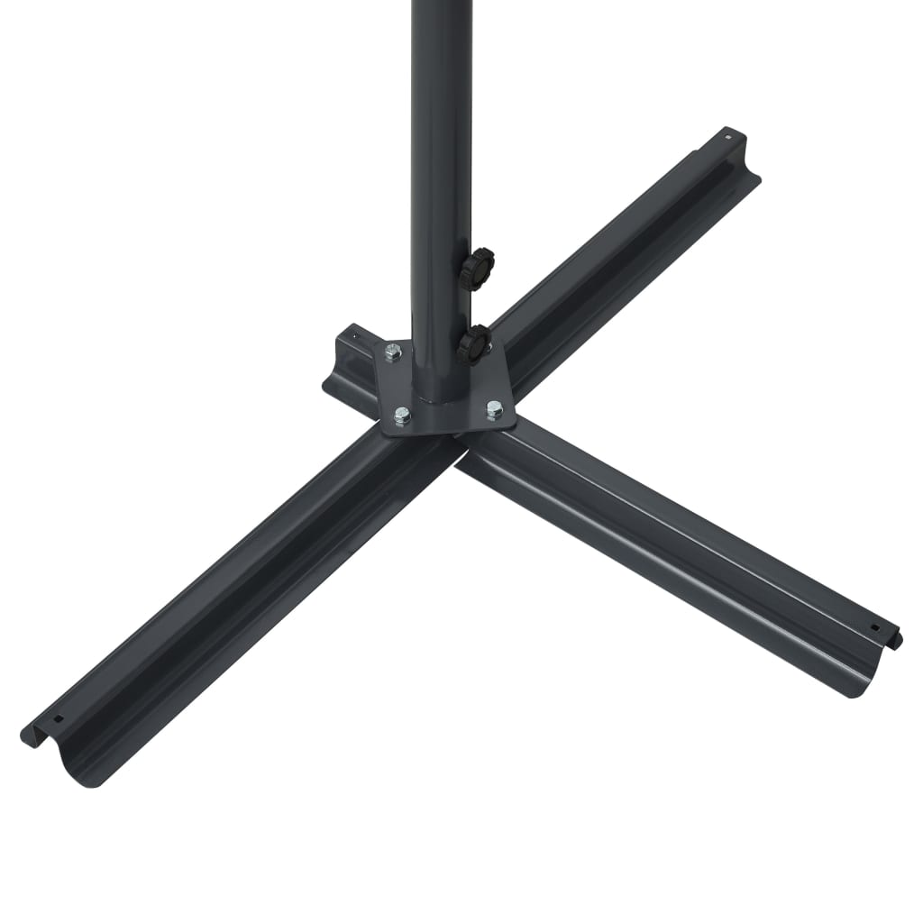 vidaXL Toldo parasol con pedestal de acero 300x300x300 cm Antracita - Image 13 of 18