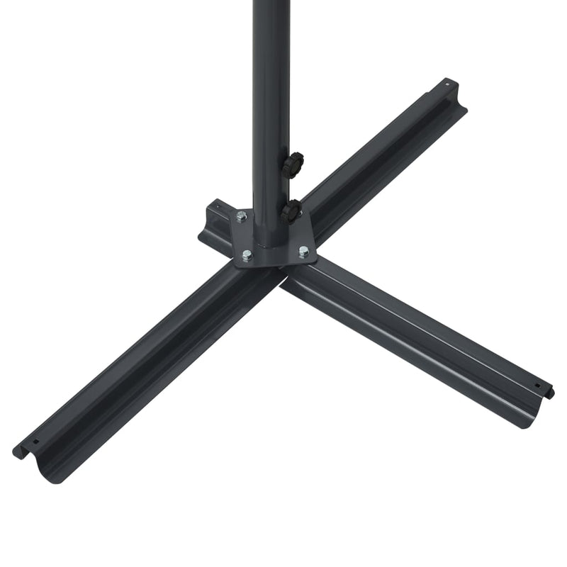 vidaXL Toldo parasol con pedestal de acero 300x300x300 cm Antracita - Image 13 of 18