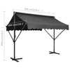 vidaXL Toldo parasol con pedestal de acero 300x300x300 cm Antracita - Image 16 of 18
