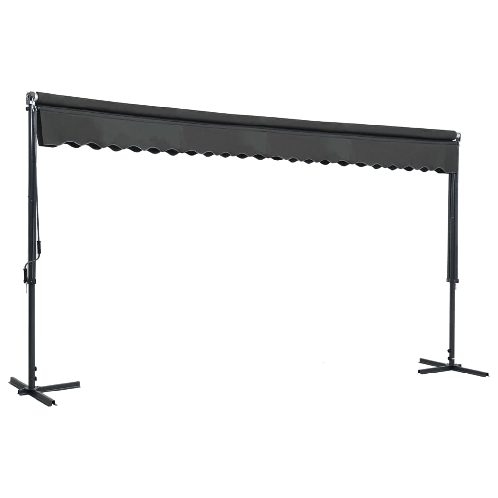 vidaXL Toldo parasol con pedestal de acero 300x300x300 cm Antracita - Image 3 of 18