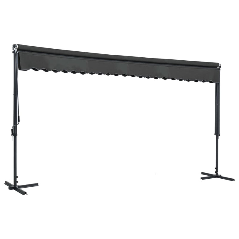 vidaXL Toldo parasol con pedestal de acero 300x300x300 cm Antracita - Image 3 of 18