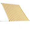 vidaXL Retractable Awning Polyester 150x150 cm Yellow and White - Image 12 of 26