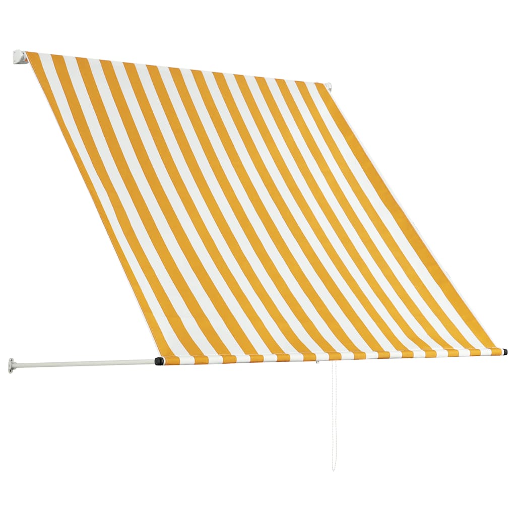 vidaXL Tenda da Sole Retrattile 250x150 cm Giallo e Bianco - Image 8 of 20