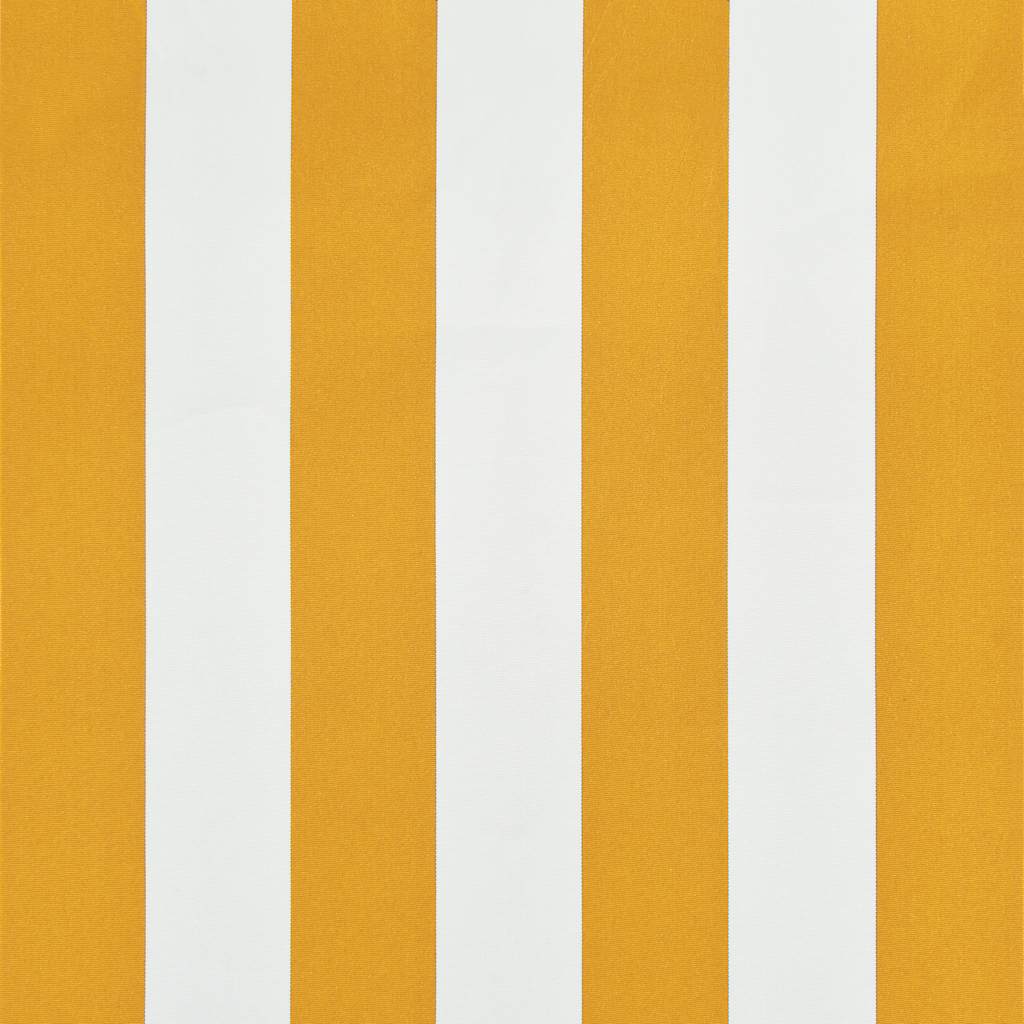 vidaXL Retractable Awning Polyester 150x150 cm Yellow and White - Image 23 of 26
