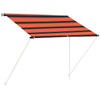 vidaXL Retractable Steel Awning, 100x150 cm, Orange and Brown - Image 2 of 7