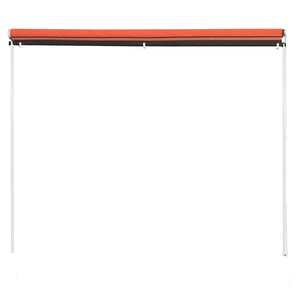 vidaXL Retractable Steel Awning, 100x150 cm, Orange and Brown - Image 3 of 7