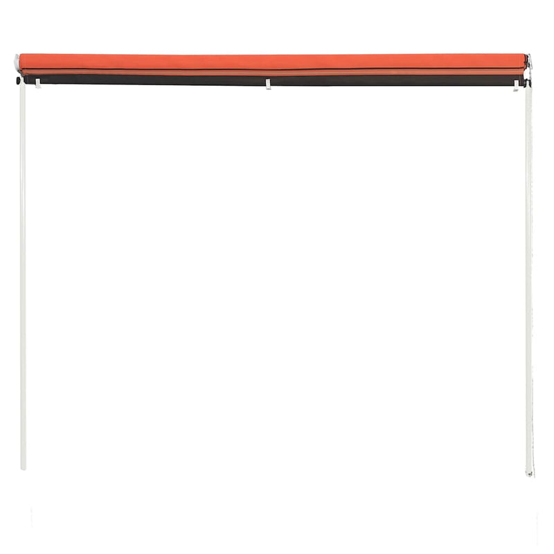 vidaXL Retractable Steel Awning, 100x150 cm, Orange and Brown - Image 3 of 7