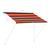 vidaXL Retractable Steel Awning, 100x150 cm, Orange and Brown - Image 6 of 7