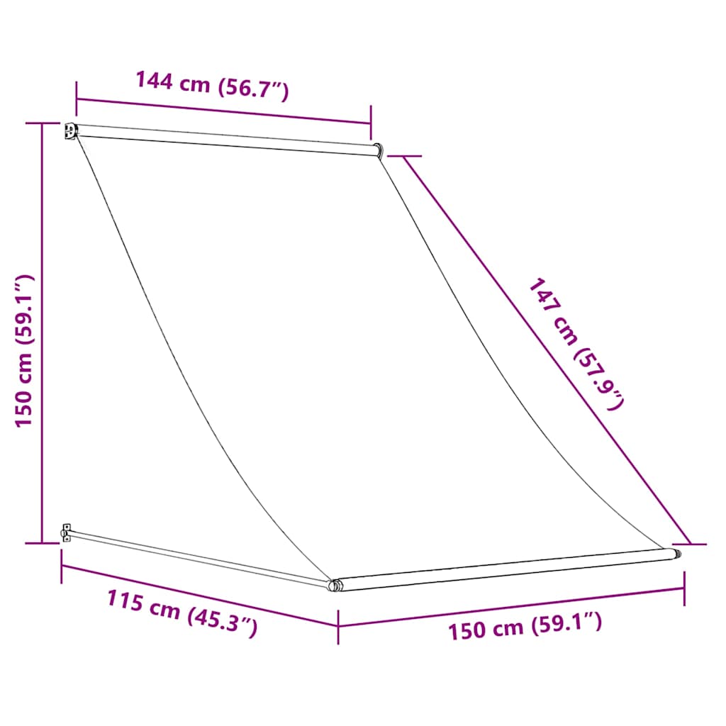 vidaXL Toldo Retráctil Manual 150 cm Naranja y Marrón - Image 32 of 42